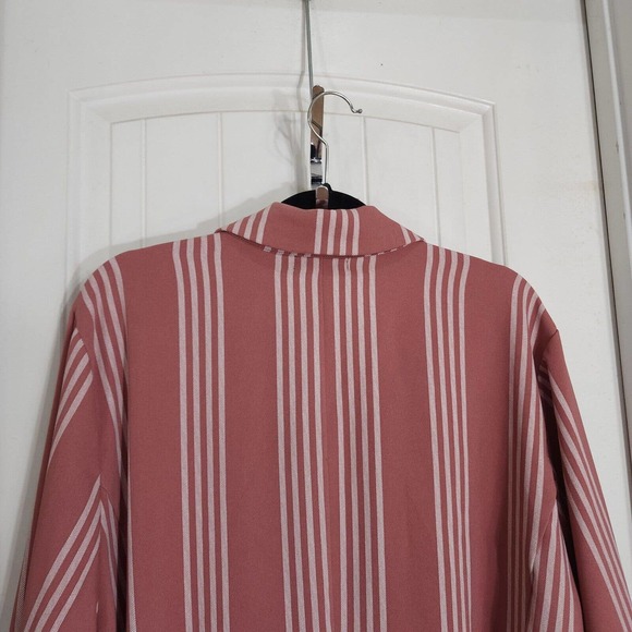 Torrid Womens Blazer Boyfriend Mauve Pink White Striped Business Casual Jacket 5 - Picture 10 of 13